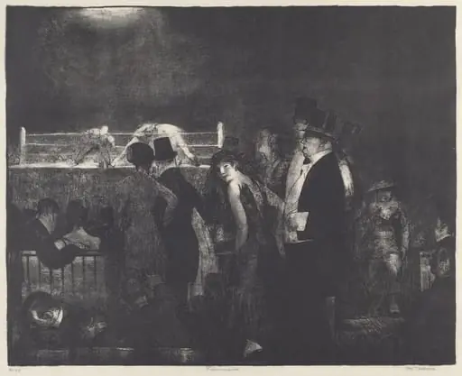 Preliminaries, by George Bellows, ink, 1916