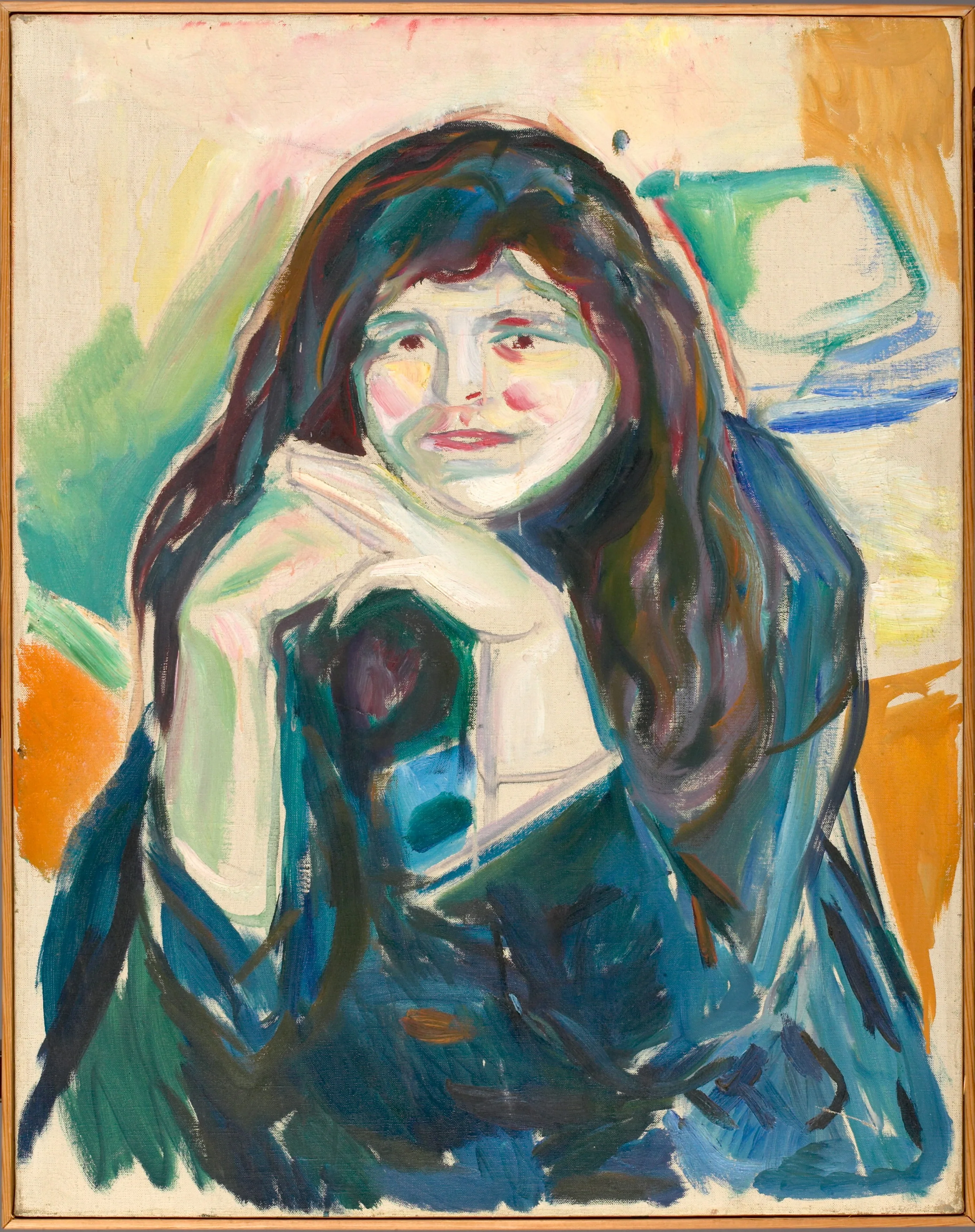 Woman with her Hair Hanging Loose, detail