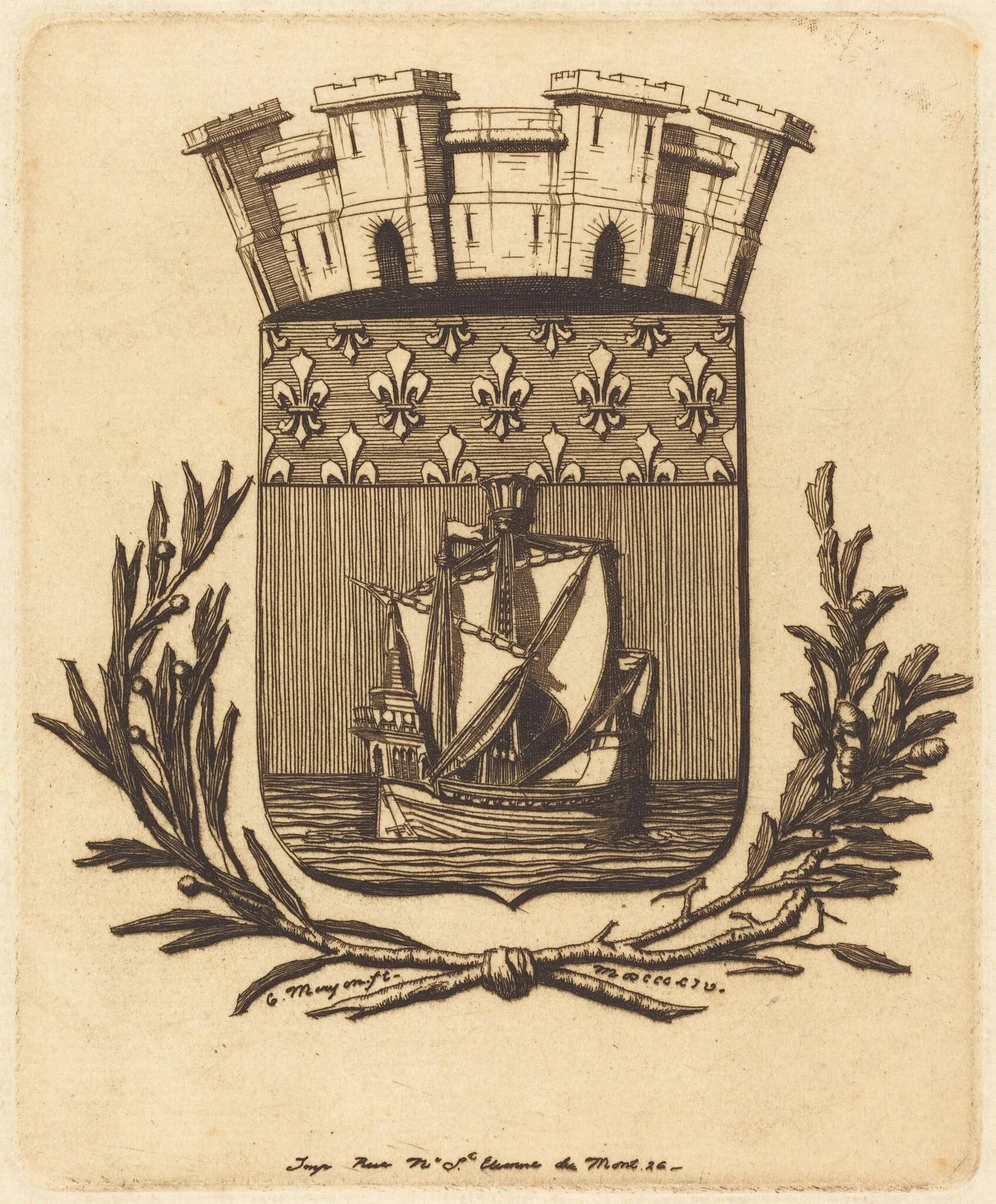 Armes symboliques de la ville de Paris (Symbolical Arms of the City of Paris), detail