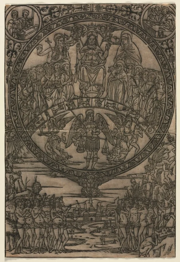 The Last Judgment in the Presence of the Saints and the Archangel Michael, detail