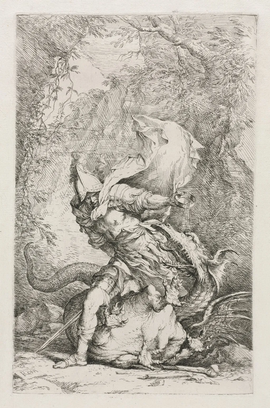 Jason and the Dragon, by Salvator Rosa, 1663