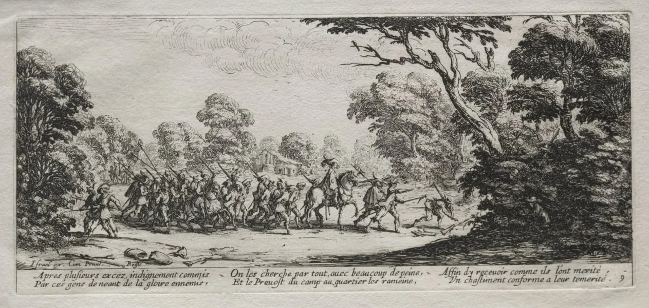 The Miseries of War: Arrest of Malefactors, detail