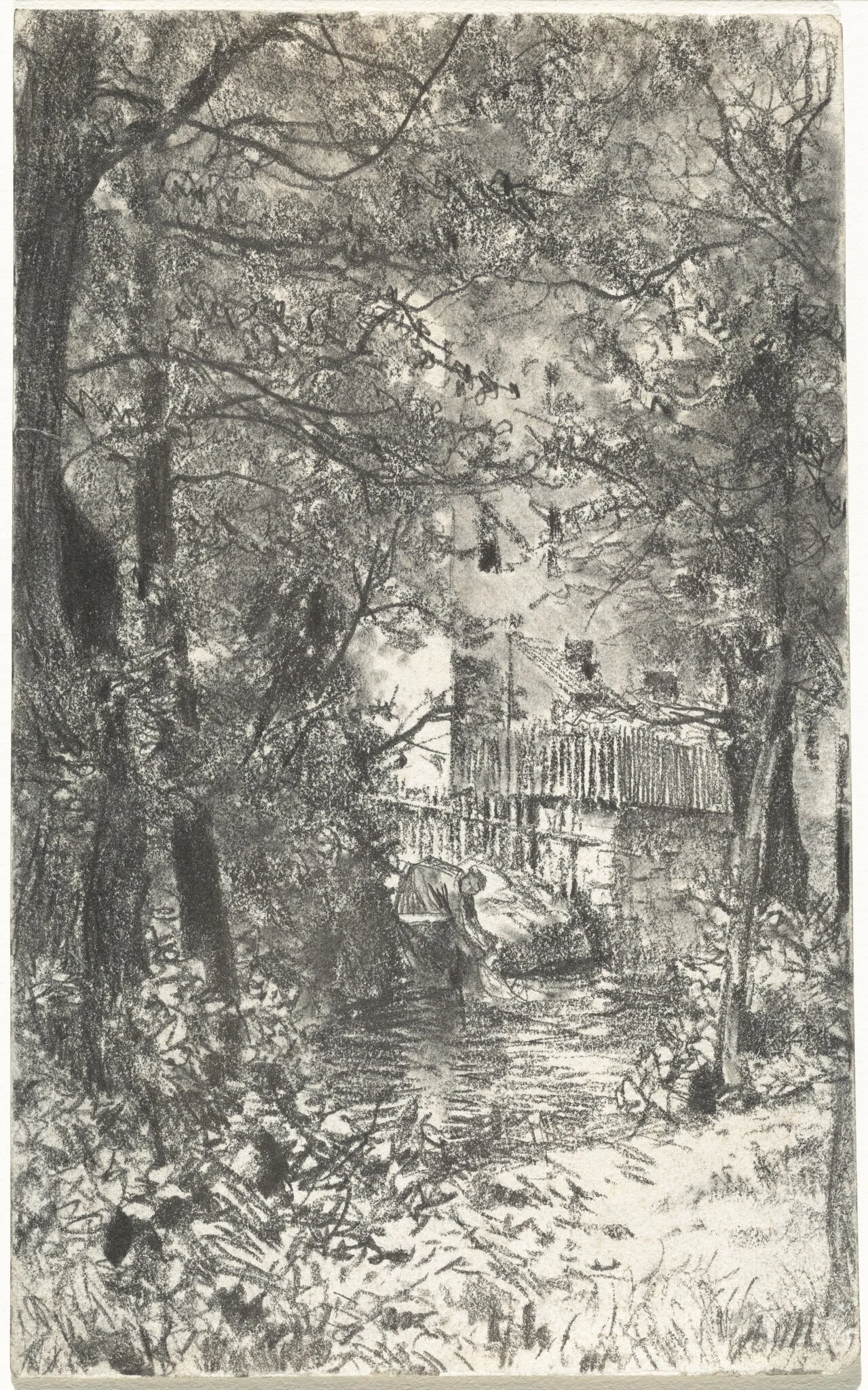 Landscape with a Washerwoman, detail