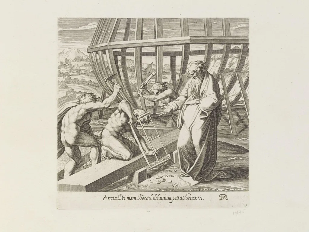 Noah building the Ark, by Francesco Villamena