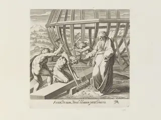 Noah building the Ark, by Francesco Villamena
