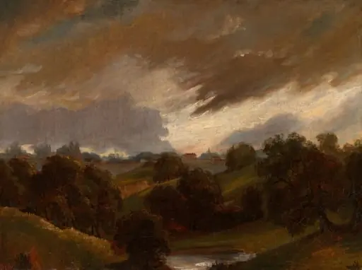 Hampstead, Stormy Sky, by Style of John Constable, oil, 1814
