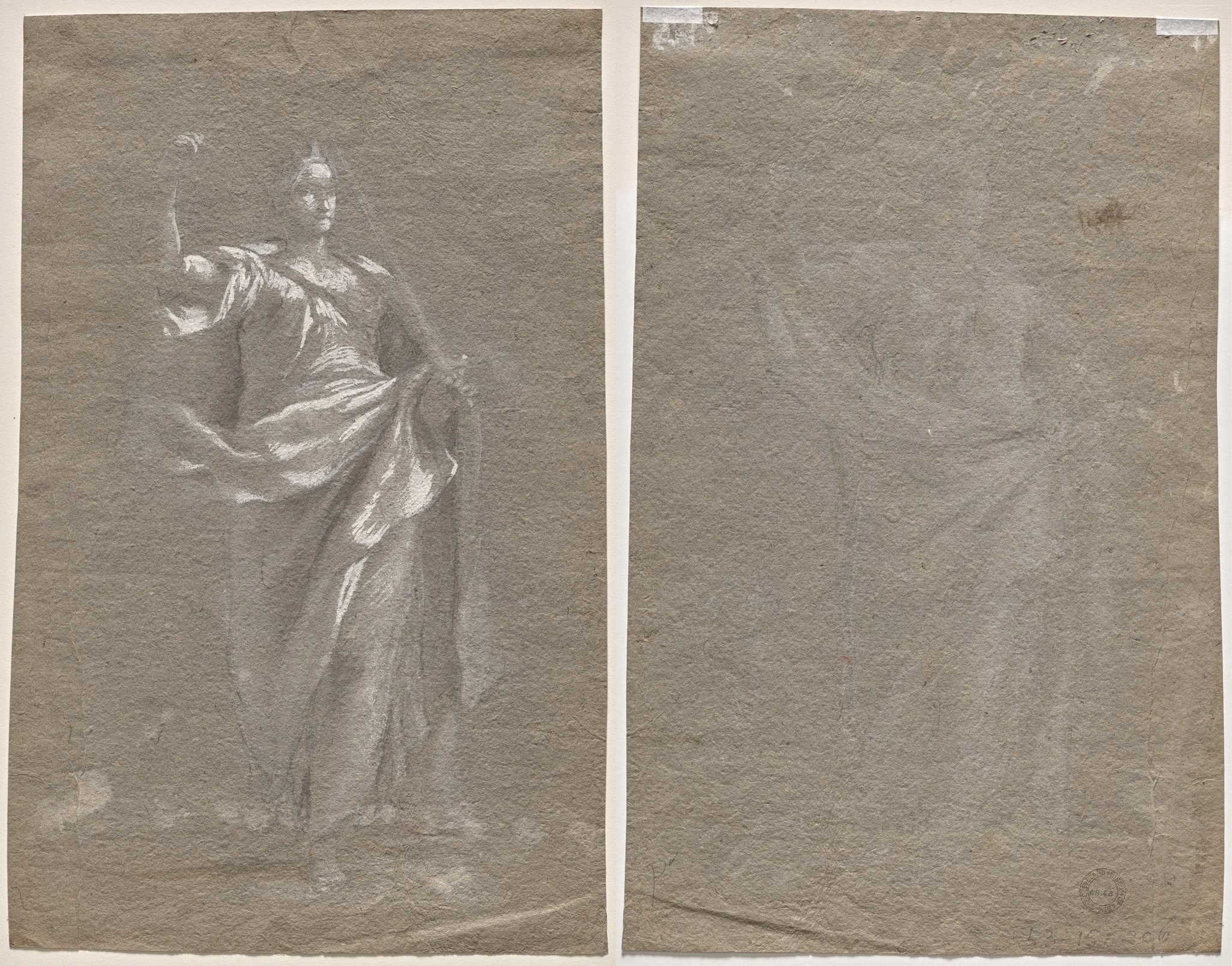 Allegorical Figure (recto and verso), detail