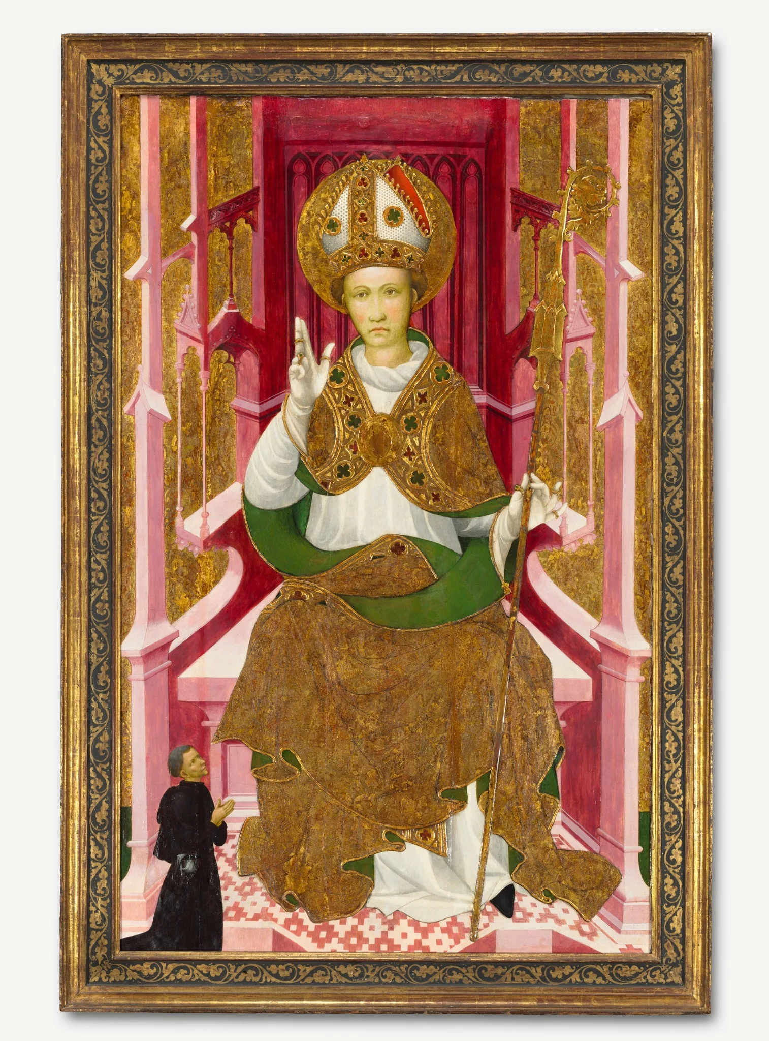 A Bishop Saint with a Donor (Saint Louis of Toulouse?), detail