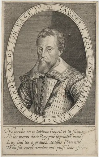 James I, by Karel van Mallery, ink, 1603
