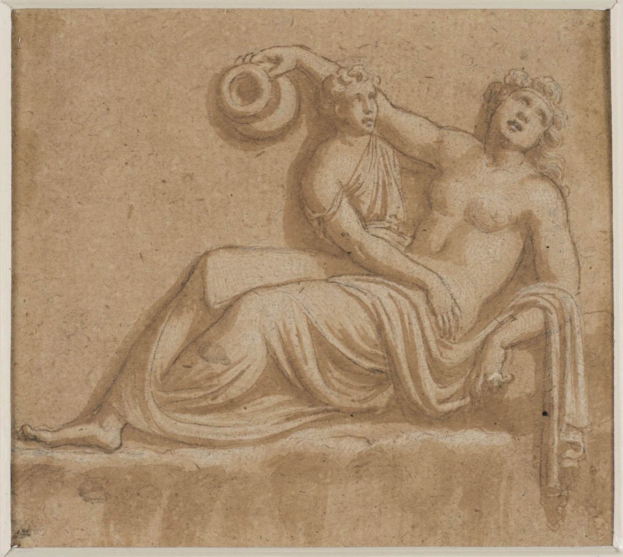 A woman and a young boy, detail