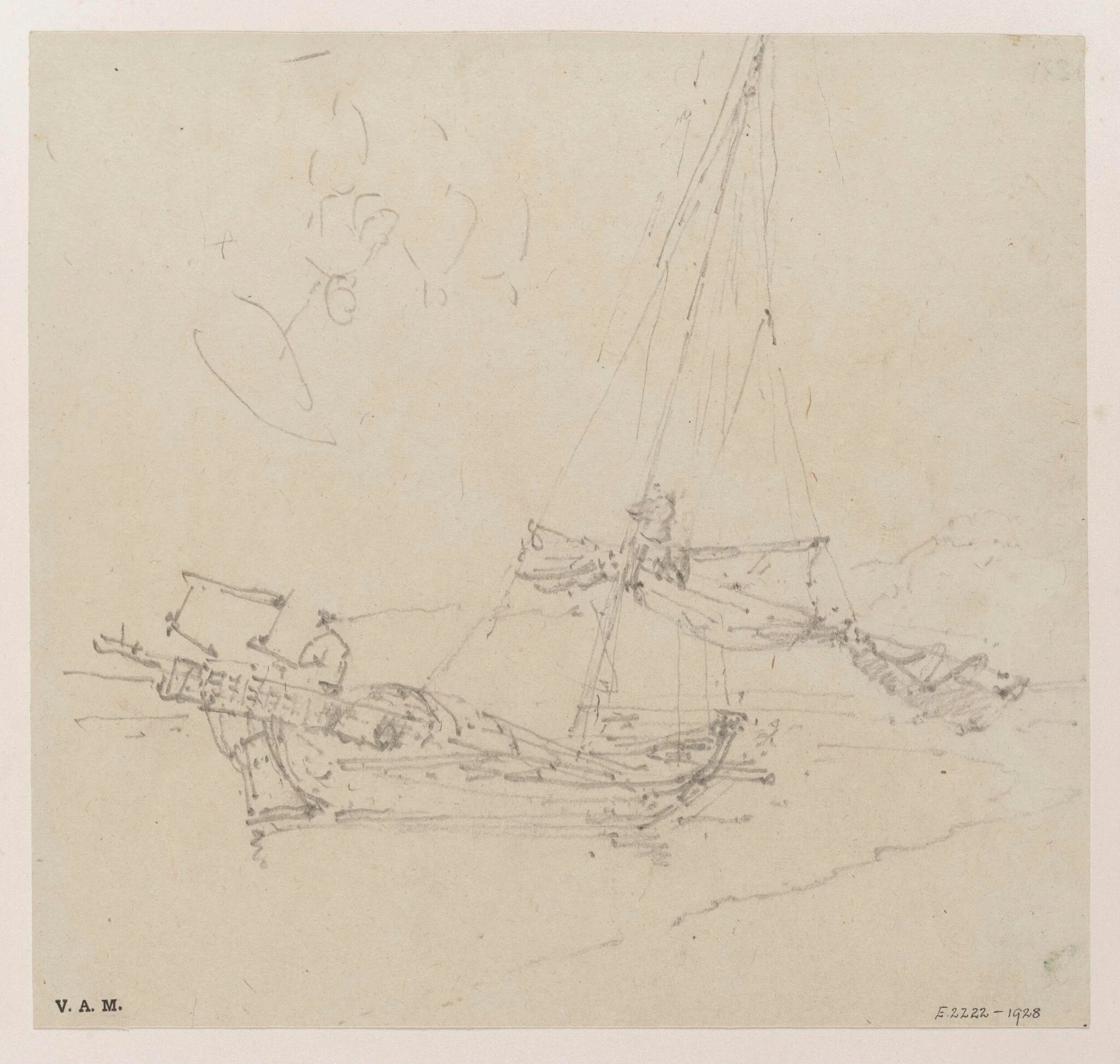A Chinese craft in shallow water, detail