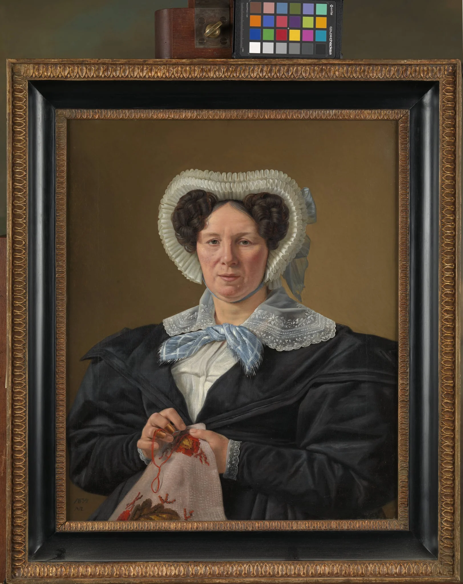 The Artist's Mother, Frederikke Eleonore Cathrine Rørbye, née Stockfleth, detail