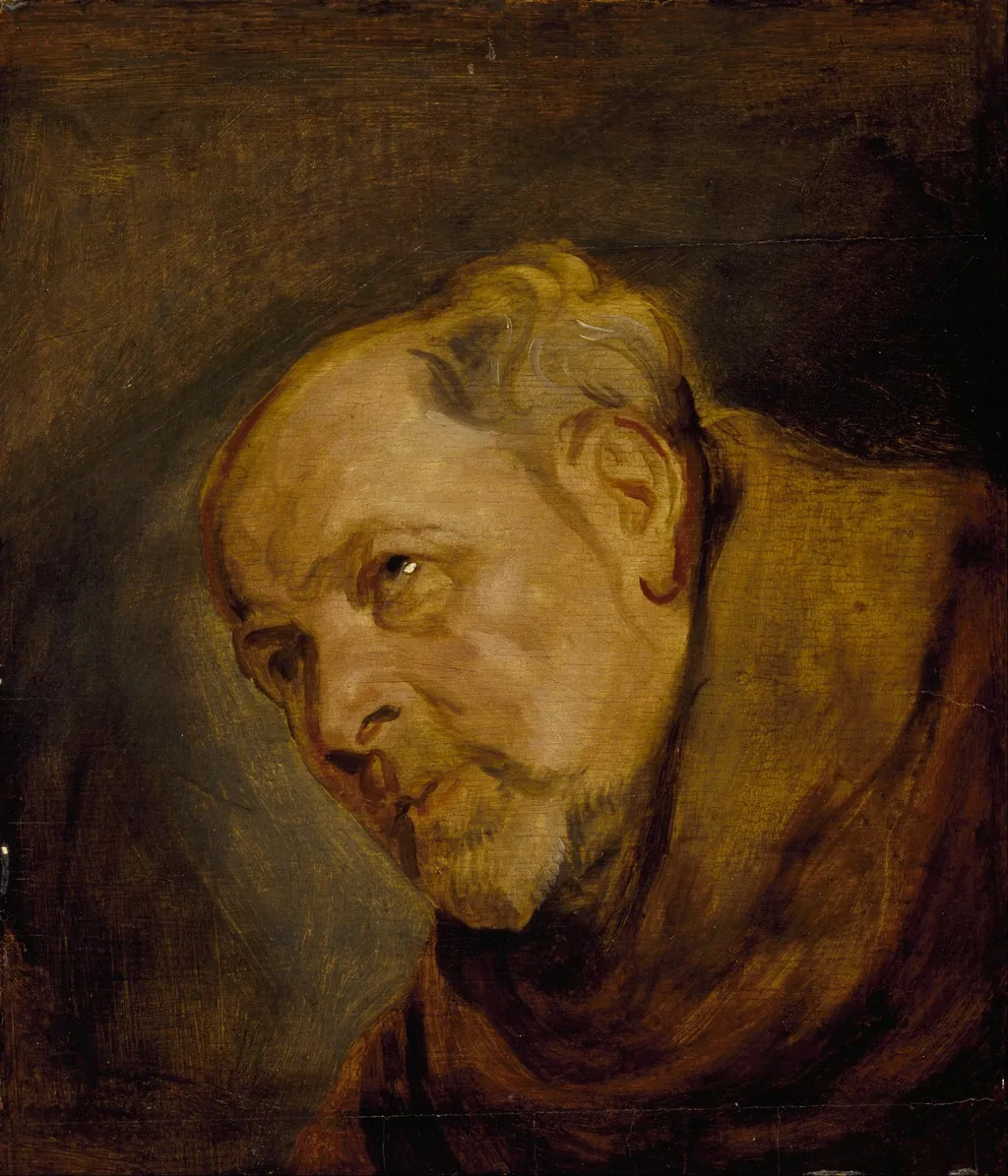 Head of a Monk (Jan Malderus, Bishop of Antwerp, as Saint Bonaventura), by Anthony van Dyck, unspecified, 1630