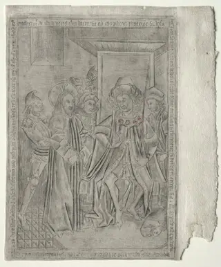 The Passion:  Christ before Caiaphas, by Master of the Banderoles, 1462