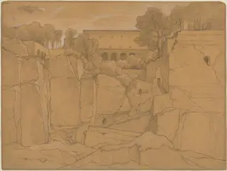 Sorrento, by François-Édouard Bertin, chalk, 1834