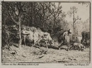 Cowherd, by Charles-Émile Jacque, 1855