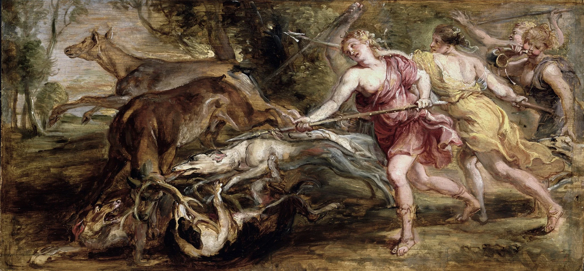 Diana and her Nymphs Hunting, detail