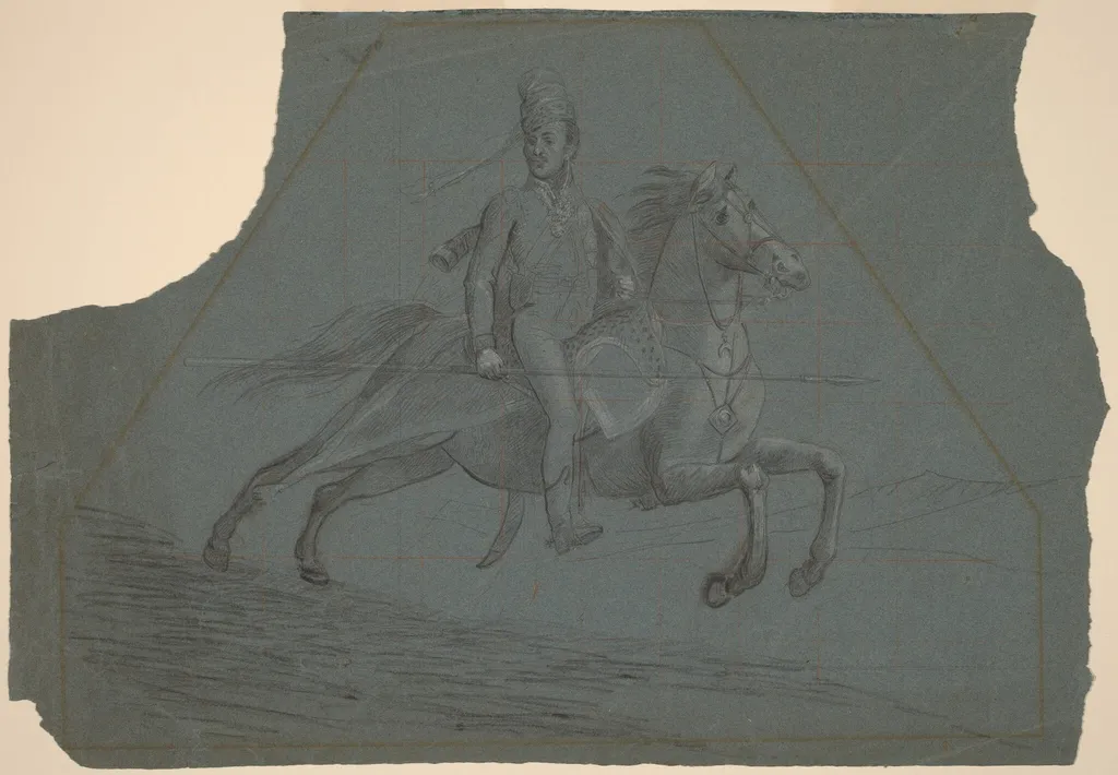 The Prince Regent as a Hussar, by John Singleton Copley, chalk, 1806