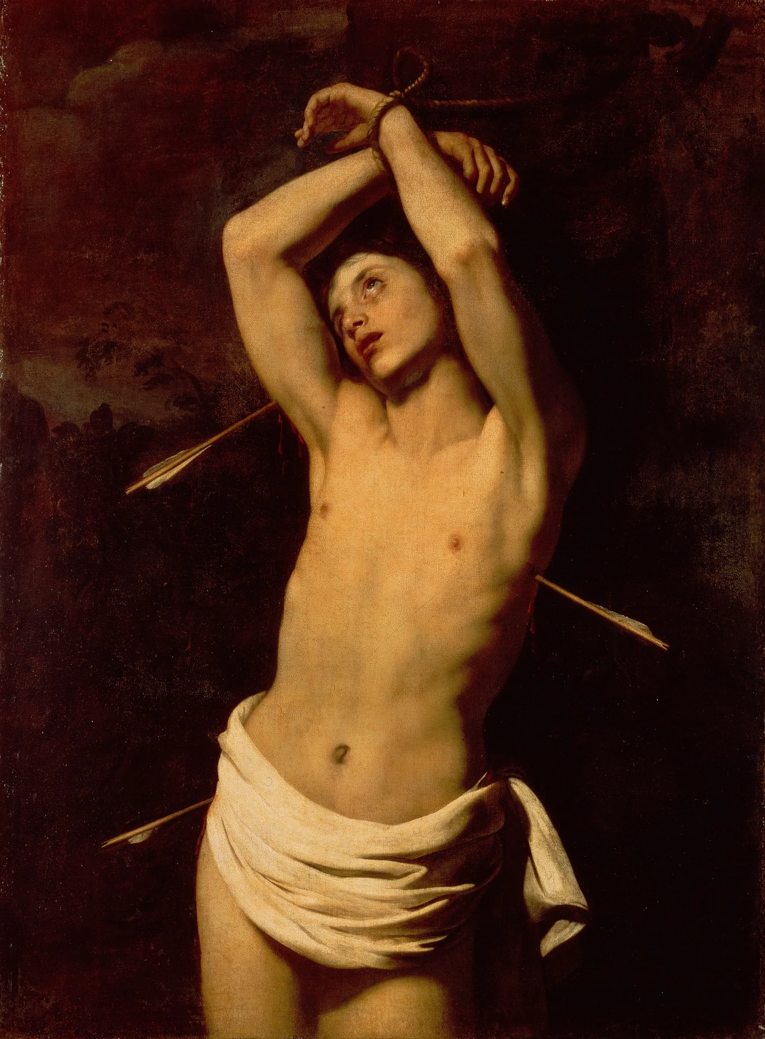 St Sebastian, detail