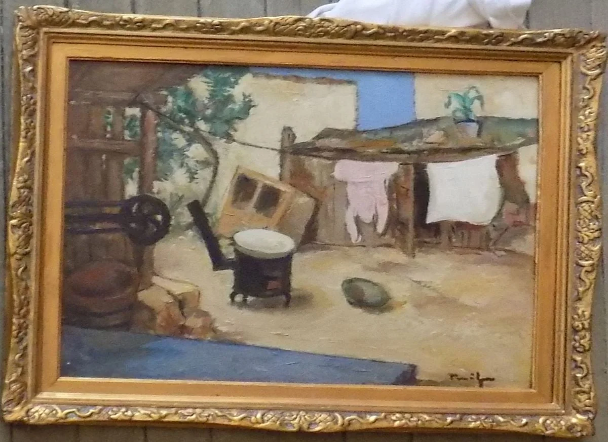 În curte, detail