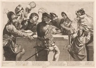 The Fortune Teller, by Jean Ganière, ink, 1640