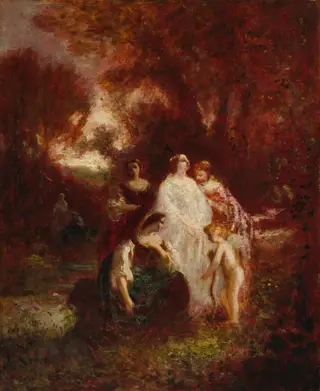 Figures in the Woods, by Adolphe Joseph Thomas Monticelli, unspecified, 1860
