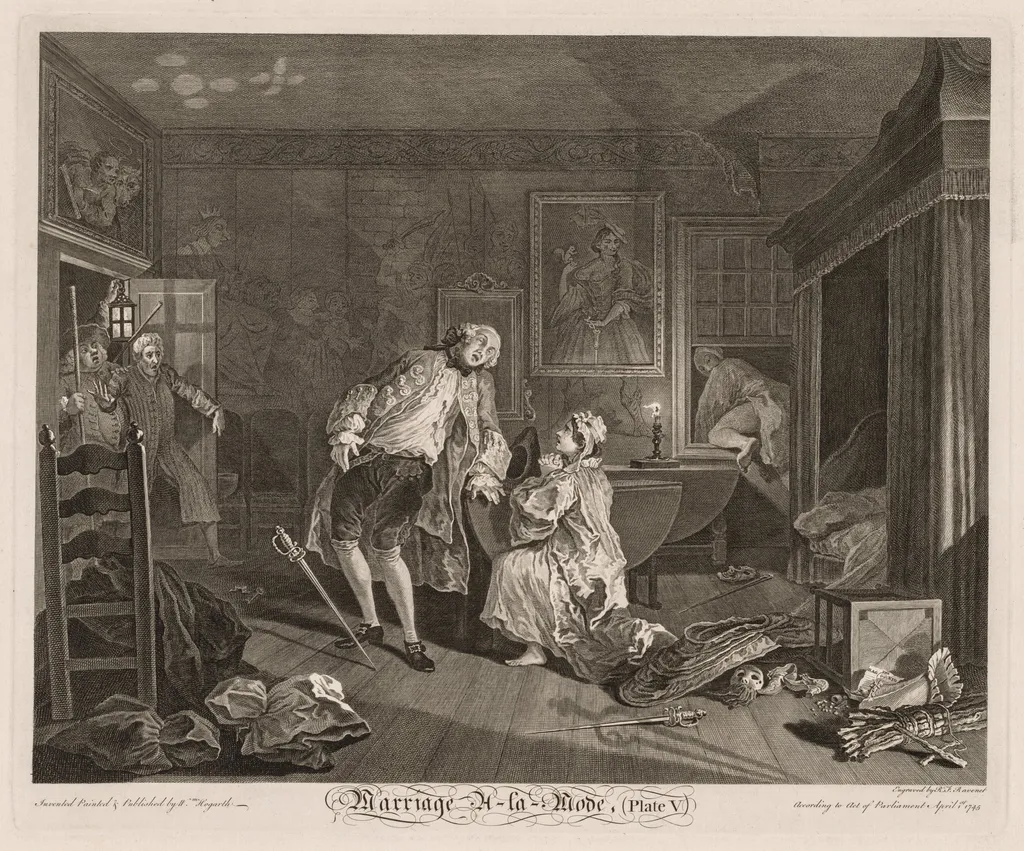 Marriage à la Mode:  The Death of the Earl, by William Hogarth, 1745