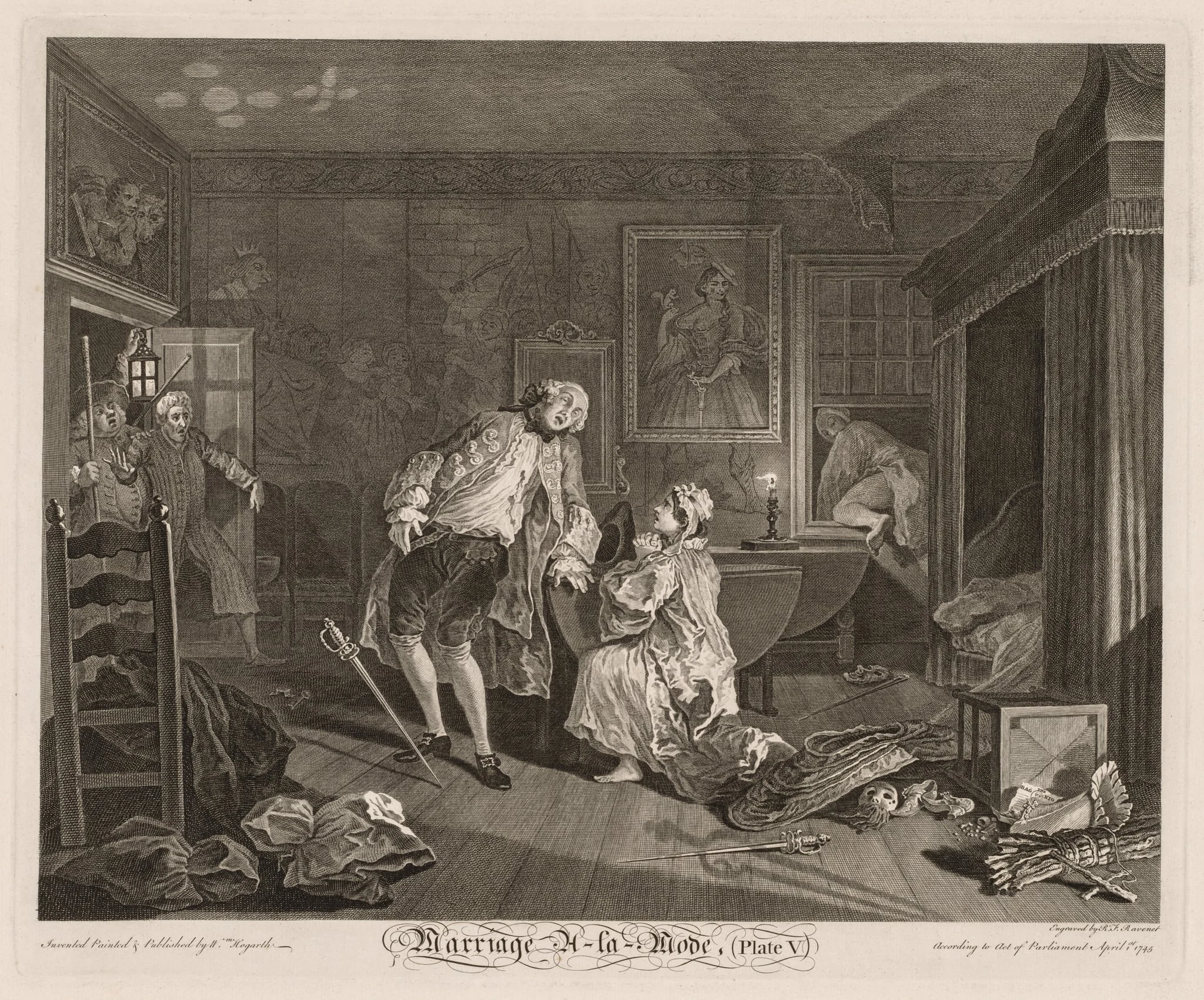 Marriage à la Mode: The Death of the Earl, detail