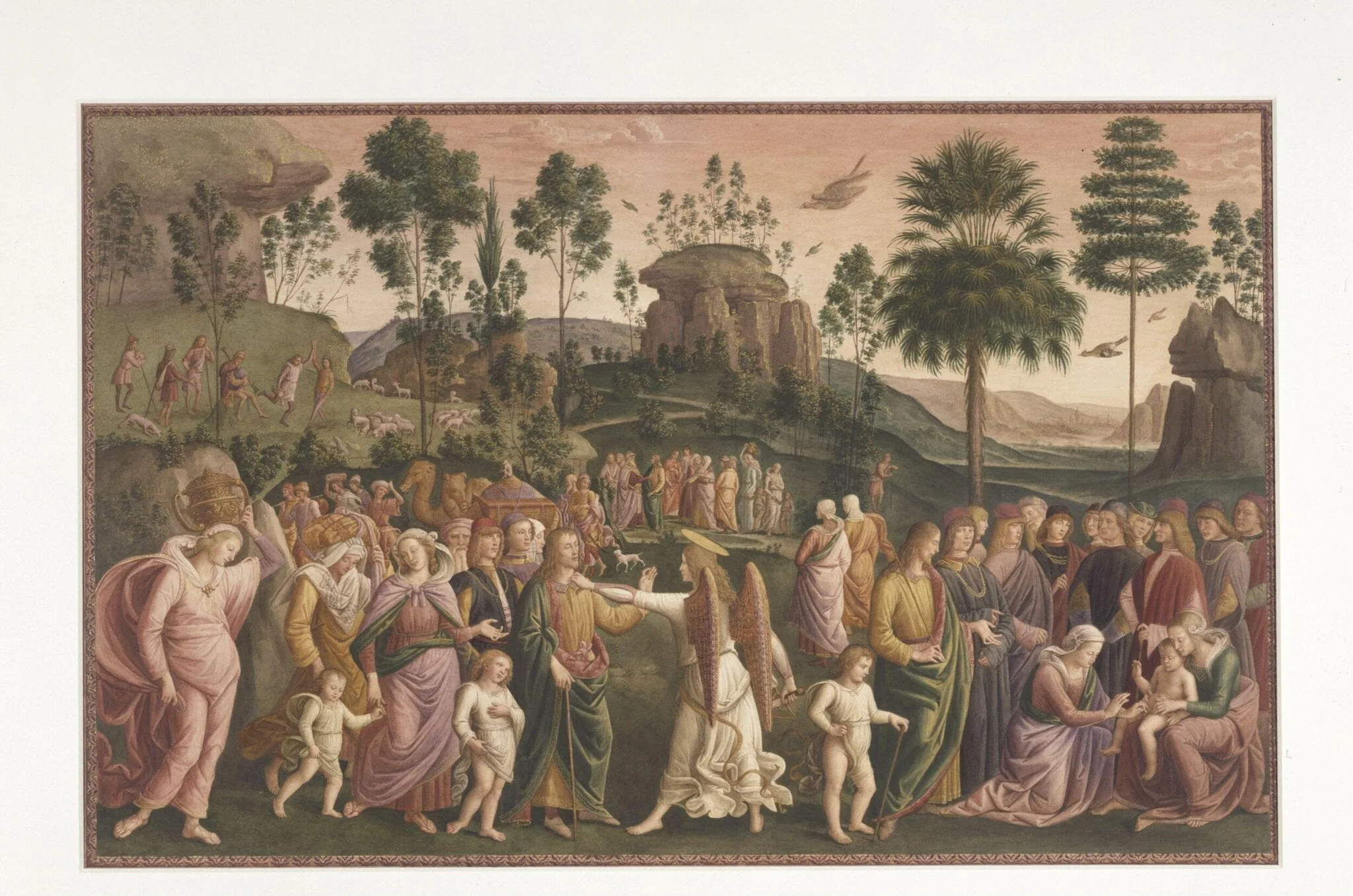 Copy after the painting Moses and the Angel by Perugino in the Collegio del Cambio, Perugia., detail