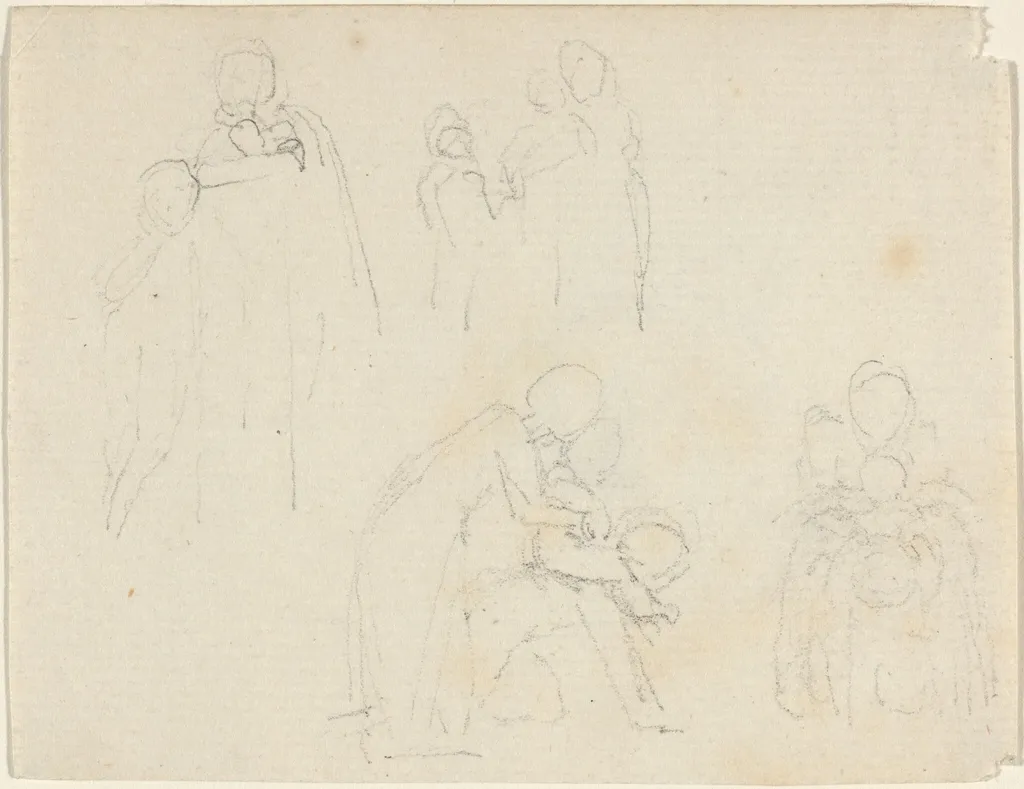 Four Groups of Figures, by John Flaxman, graphite, 1790