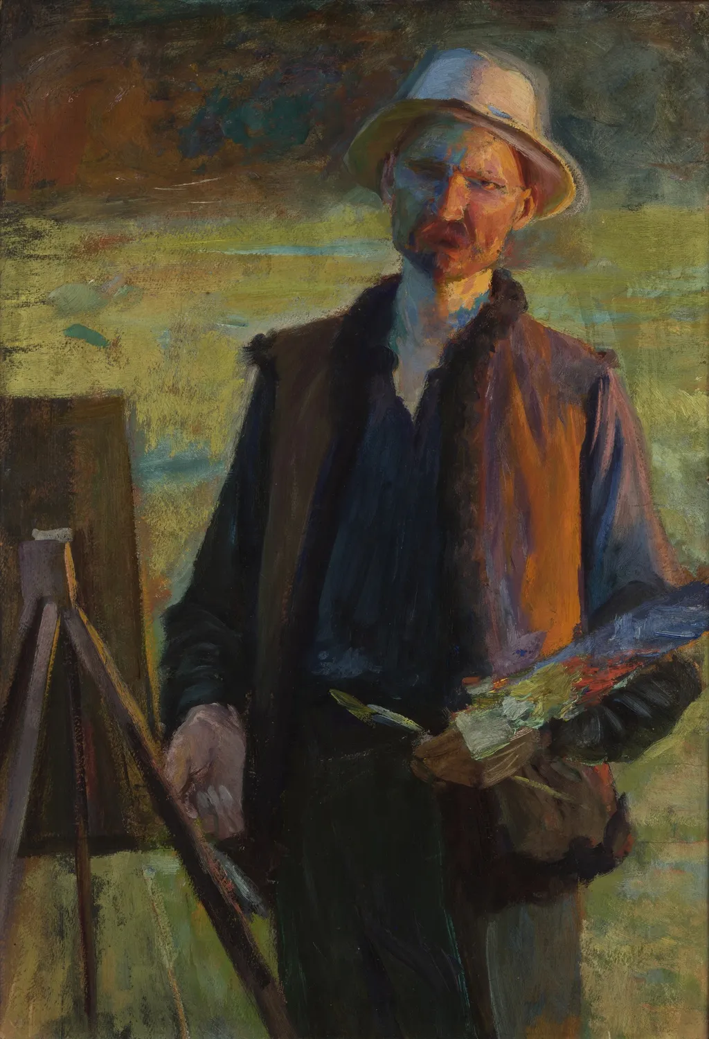 Self-Portrait, by Leon Wyczółkowski, oil, 1900