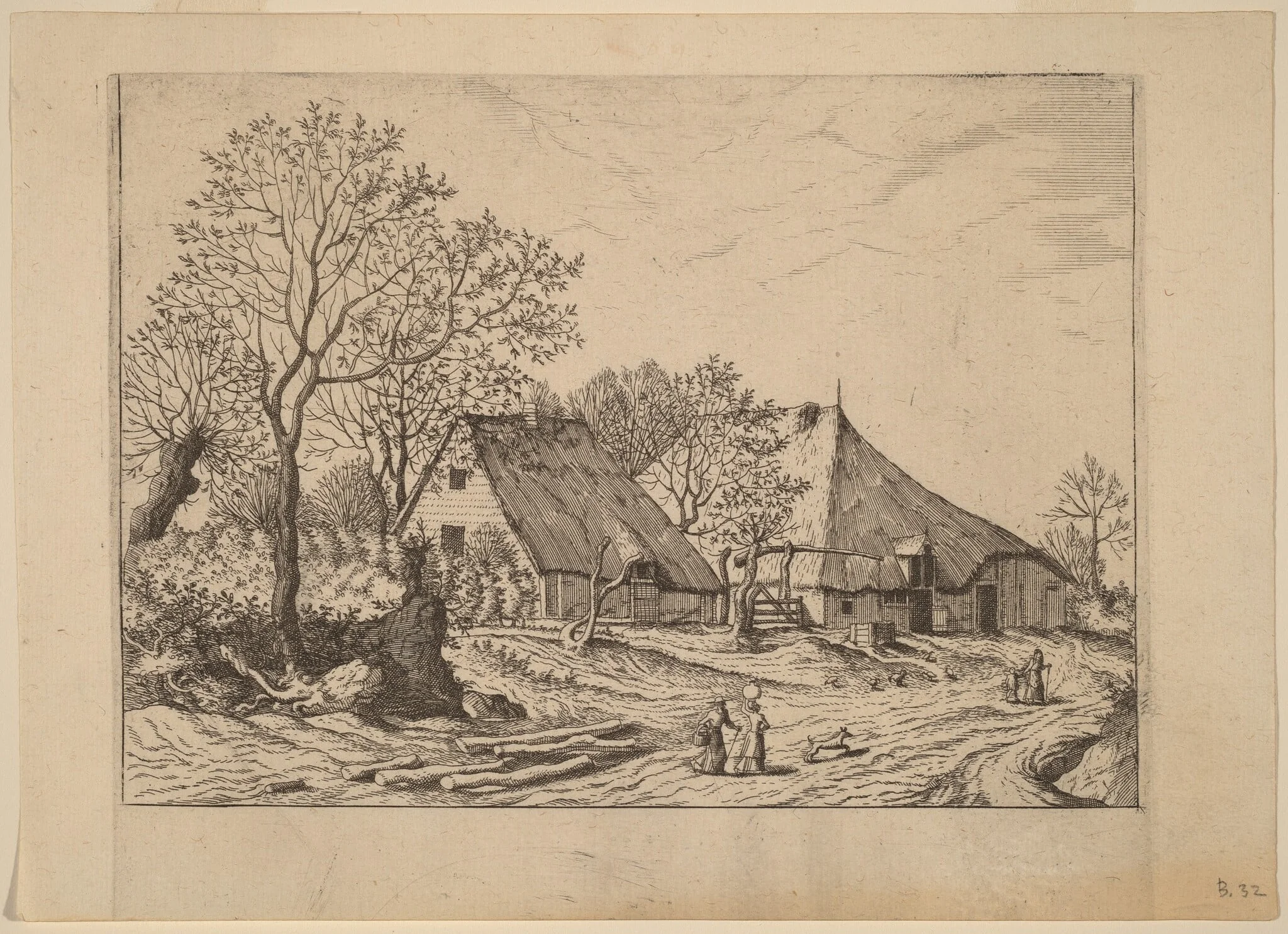 Farm with Shed and Draw Well, detail