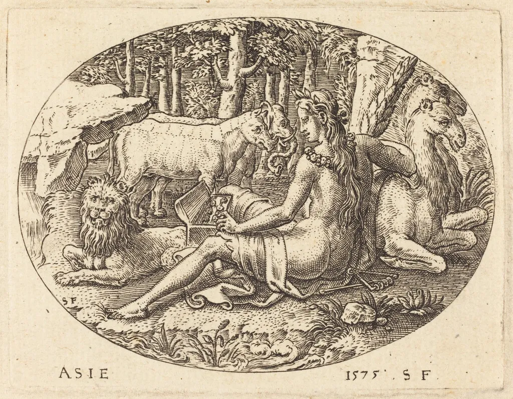 Asia, by Etienne Delaune, ink, 1575