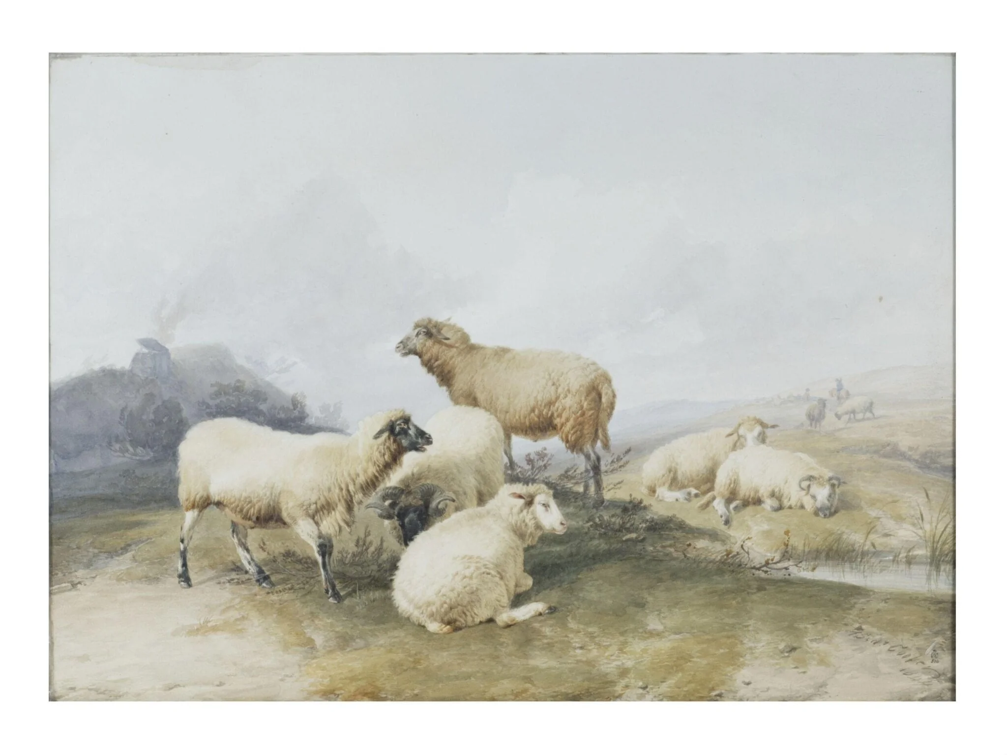 Sheep in a Landscape, detail