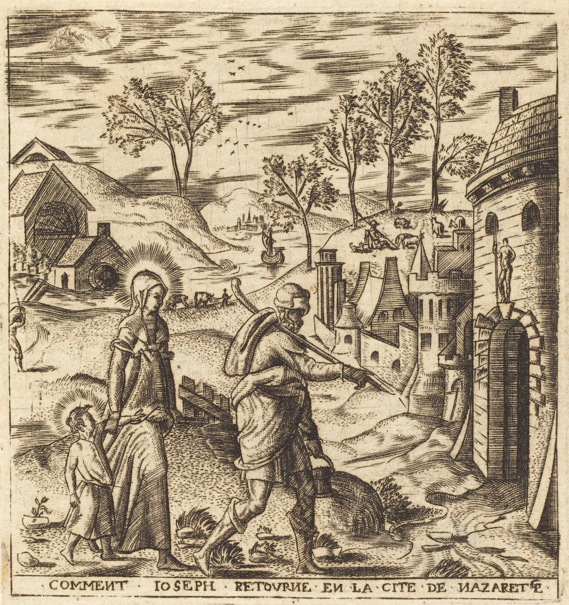 Joseph, Mary and Jesus Returning to Nazareth, detail