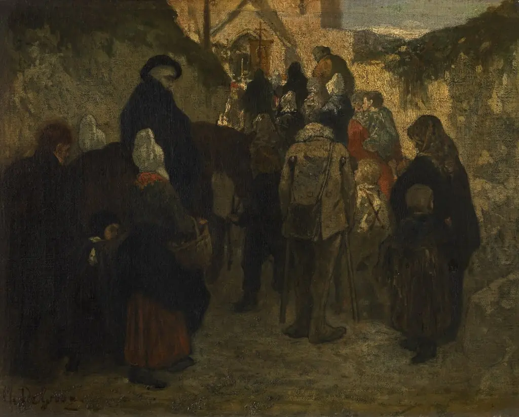 Pilgrimage in Diegem, by Charles de Groux, oil, 1857