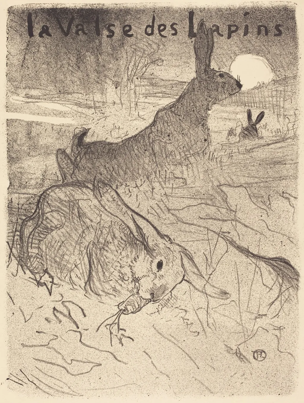 La valse des lapins, by Henri de Toulouse-Lautrec, ink, 1895