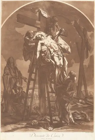 Descente de Croix (Descent from the Cross), by François-Philippe Charpentier, ink, 1762