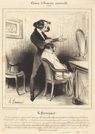 Le Perroquet, by Honoré Daumier, ink, 1838