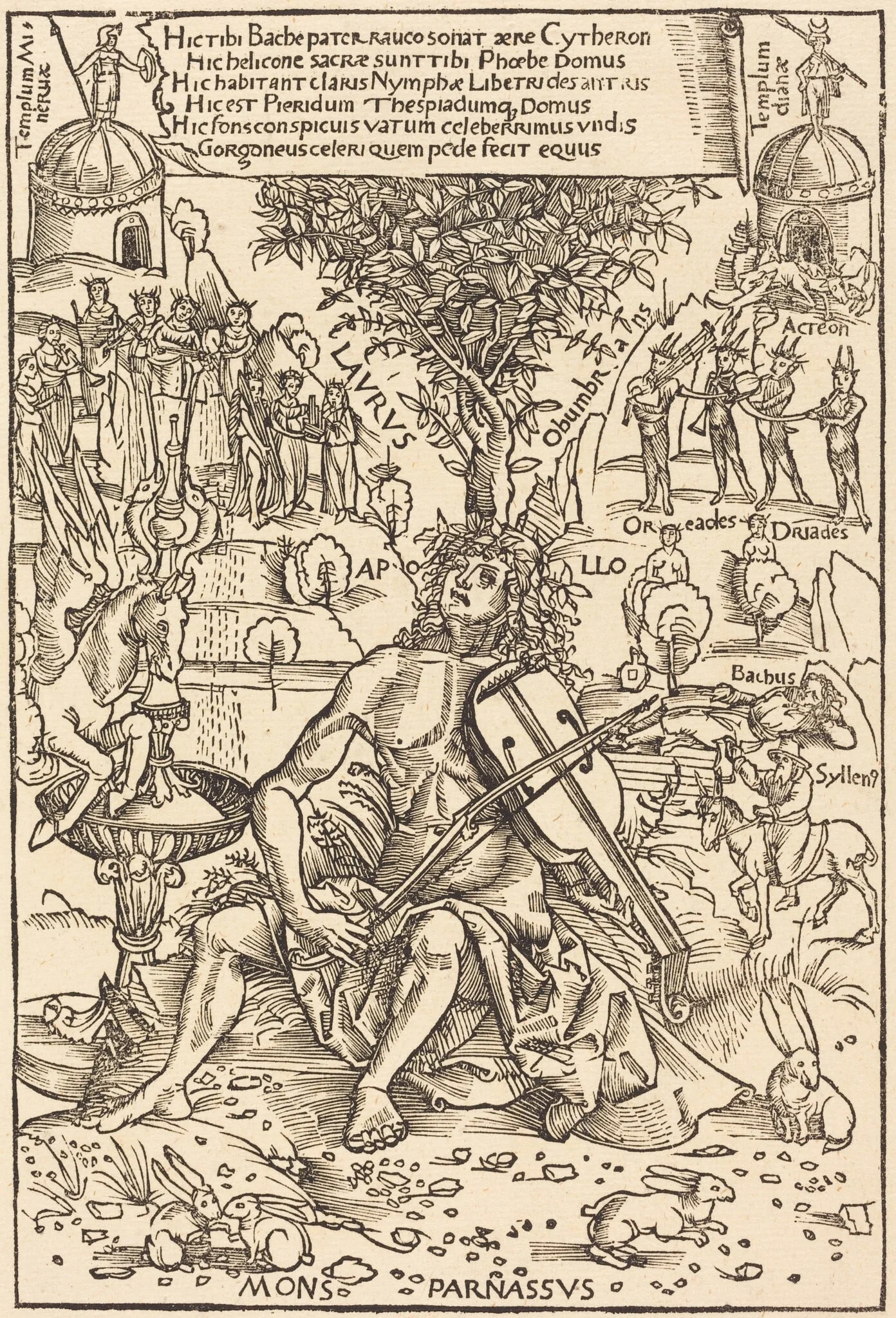 Apollo on Parnasus, detail
