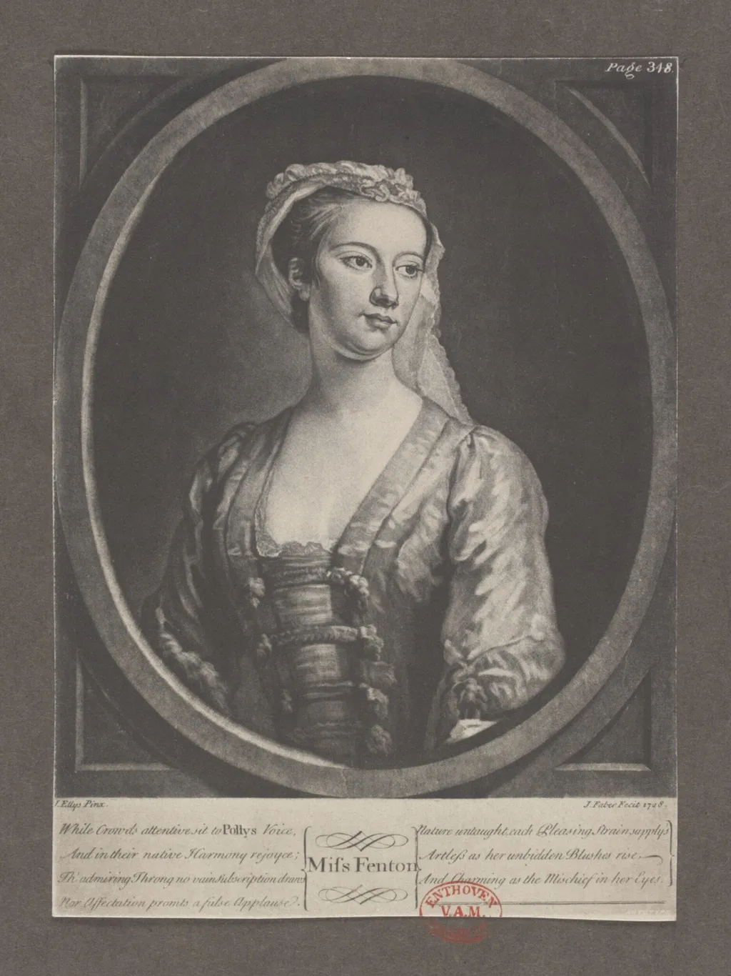 Miss Fenton, by John Faber, 1728