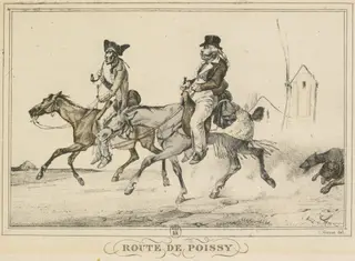 Scenes of Daily Life, Roads and Paths: Road to Poissy (Scènes de la vie quotidienne, Routes et Chemins: Route de Poissy), by Carle Vernet, 1816