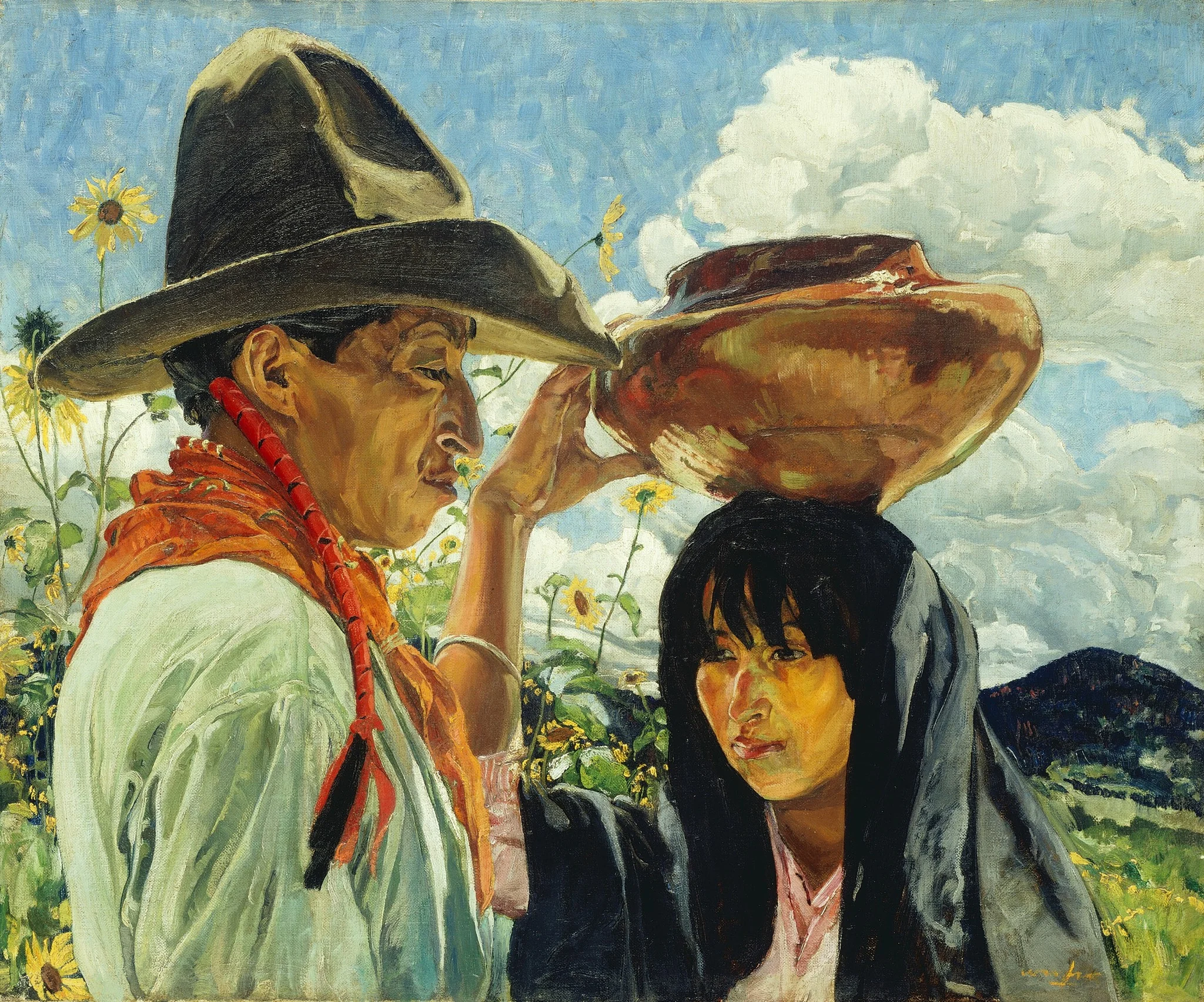 Jim and His Daughter, detail