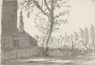 High Street at the Manor House, Marylebone, by Samuel Hieronymus Grimm, ink, 1772
