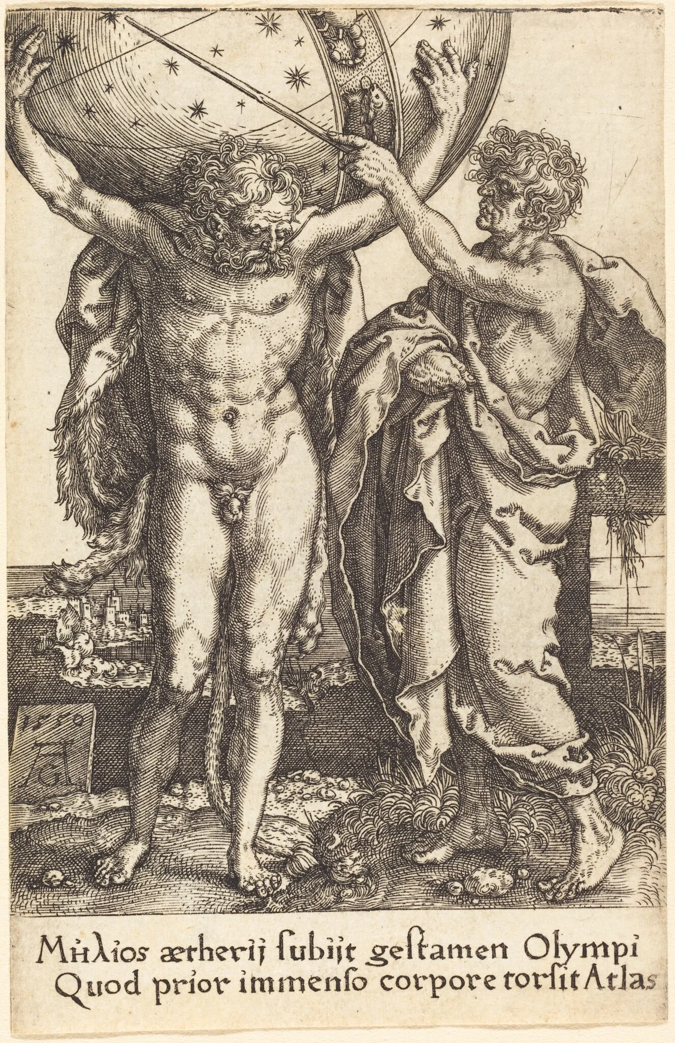 Hercules and Atlas, detail