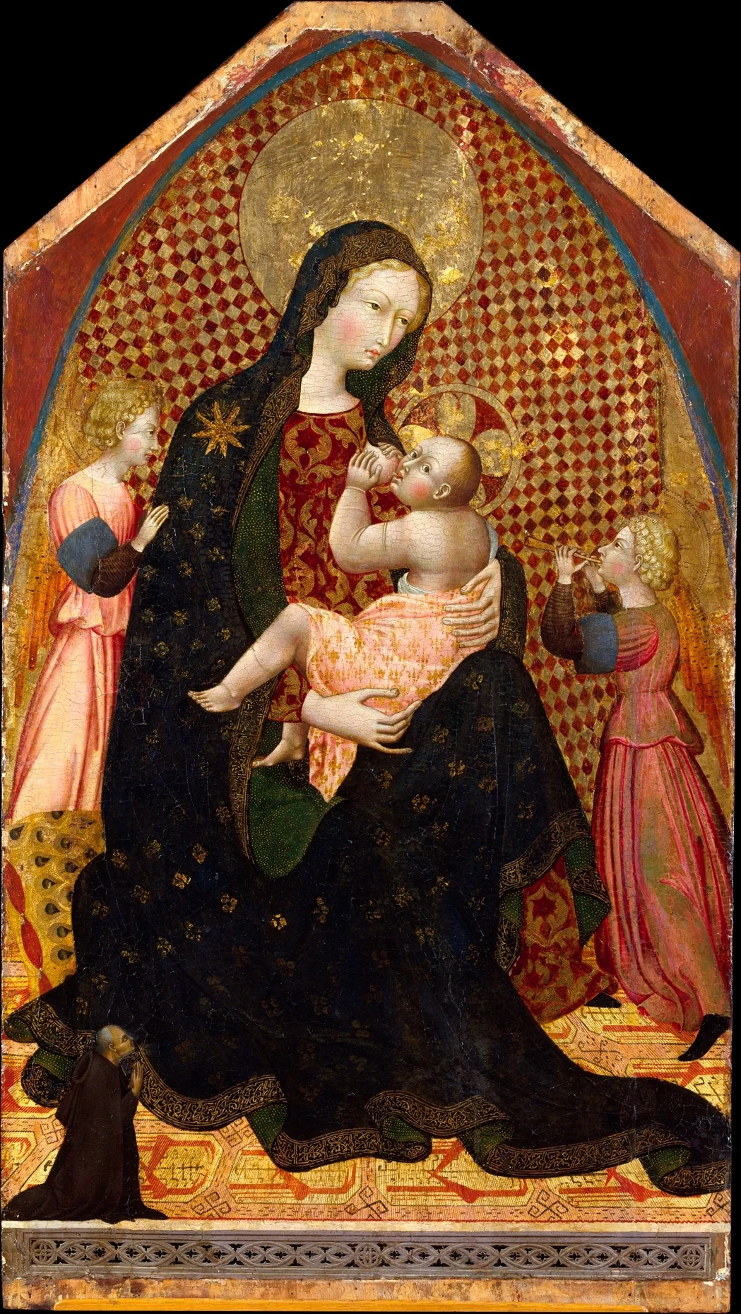 Madonna and Child with Two Angels and a Donor, detail