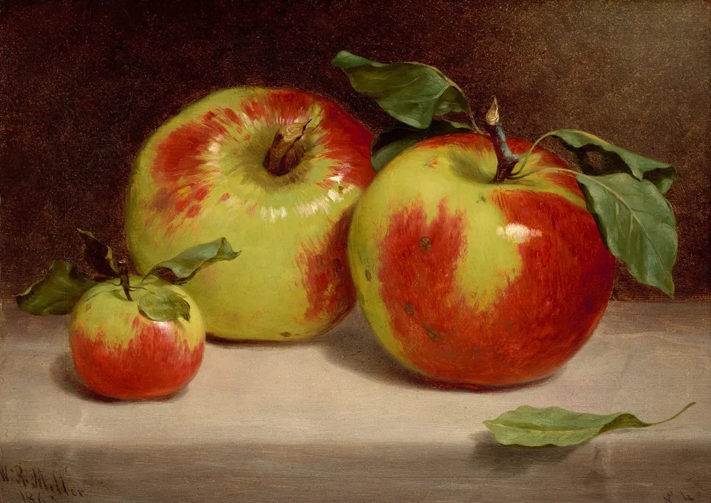 Study of Apples from Nature, by William Rickarby Miller, oil, 1863