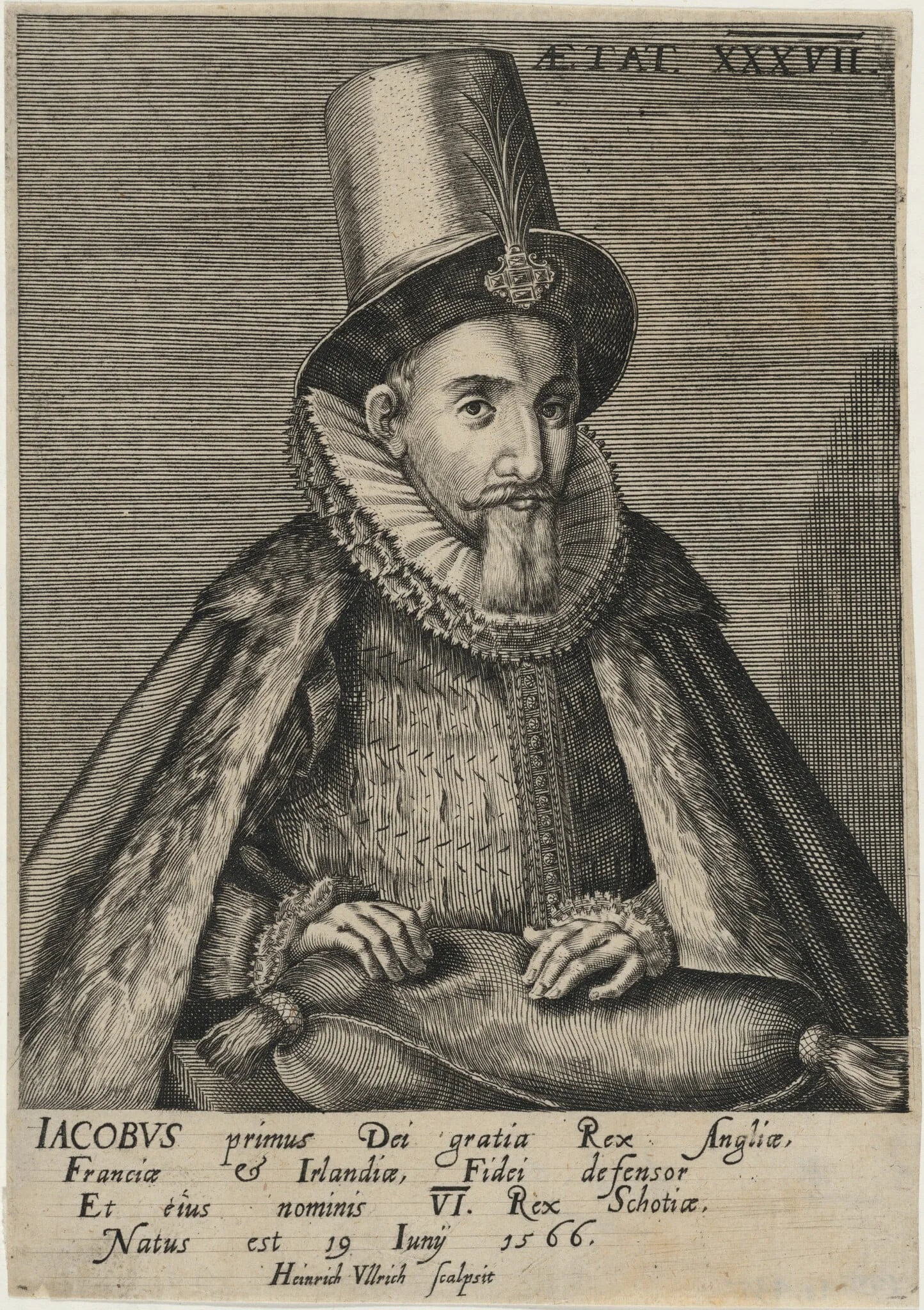 James I as James VI of Scotland, detail