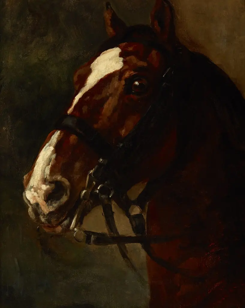 Bay Horse's Head, by Piotr Michałowski, oil, 1837