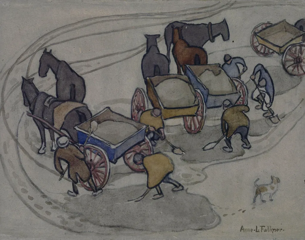 Ballast, St. Ives, Cornwall, by Anne L. Falkner, watercolor, 1890